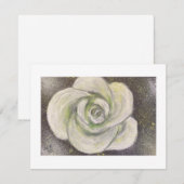 Rose blanche abstraite sur carte de fond noir (Devant / Derrière)
