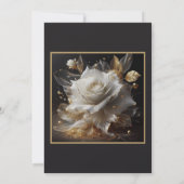 Rose blanche avec Faire-part de mariage or (Dos)