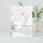 Rose blanche | CARTE DE REMERCIEMENTS BABY SHOWER (Debout devant)