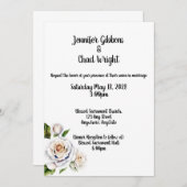 Rose blanche, Faire-part de mariage 5x7" (Devant / Derrière)