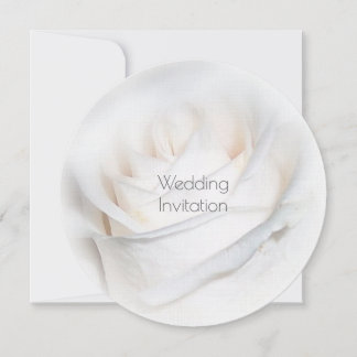 Rose blanche Faire-part de mariage personnalisée