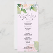 Rose blanche Feuilles verts Programme de mariage r (Dos)