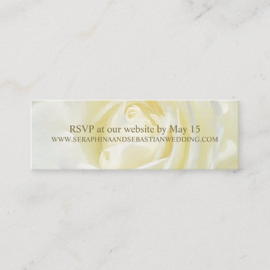 Rose blanche Floral Gold Mariage Cartes de site We (Devant)