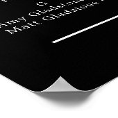 Rose blanche Floral noir alphabétique tableau de s (Coin)