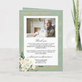 Rose blanche Floral Photo Memorial Programmes funé (Dos)