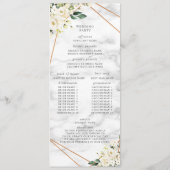 Rose blanche Floral Programme de mariage géométriq (Dos)