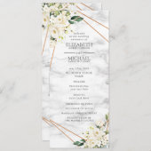 Rose blanche Floral Programme de mariage géométriq (Devant / Derrière)
