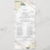 Rose blanche Floral Programme de mariage géométriq (Dos)