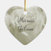 Rose blanche French Love Valentine Ornement (Dos)