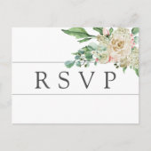 Rose blanche Hydrangea RSVP carte postale choix de (Devant)