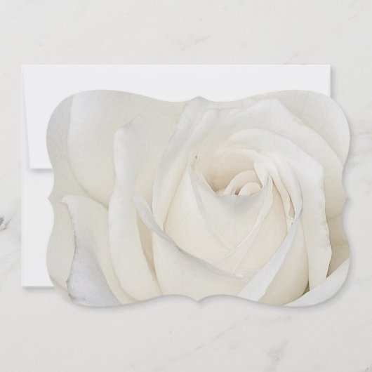 Rose blanche Invitation 5x7 (Devant)