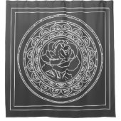 Rose blanche Mandala - Rideau de douche (Devant)