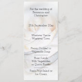 Rose blanche Menu Mariage personnalisé dîner (Dos)