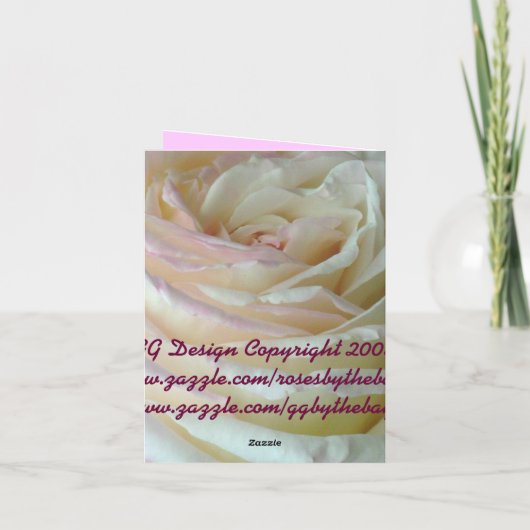 Rose blanche Merci note (Dos)