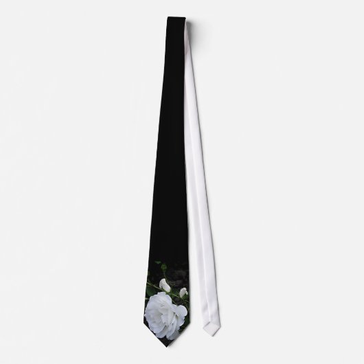 Rose blanche neige - Cravate officielle (Devant)