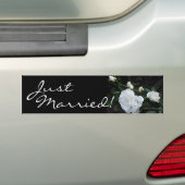 Rose blanche neige - Sticker pare-chocs (En voiture)