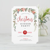 Rose blanche & Noël saint wreath dîner Invitation (Debout devant)