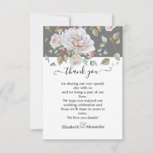 Rose blanche romantique Editable Merci Mariage