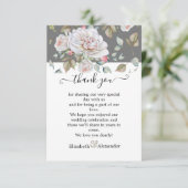 Rose blanche romantique Editable Merci Mariage (Debout devant)