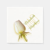 Rose blanche simple nommée serviette en papier pou (Devant)