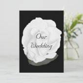 Rose blanche sur le noir, invitations de mariage (Debout devant)