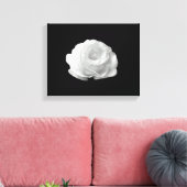 Rose blanche sur toile Arrière - plan noire (Insitu(Salon))