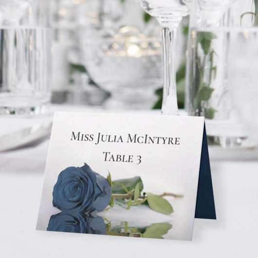 Rose Bleu Acier Poussiéreux Mariage Carte de Table