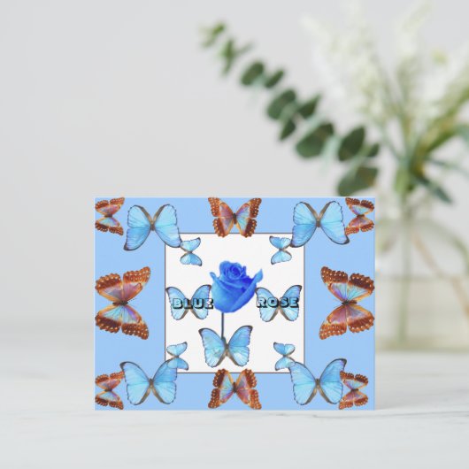 ROSE BLEU ! Carte postale (Debout devant)