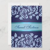Rose bleu doux16 Invitation d'anniversaire (Devant)