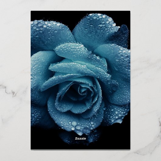 Rose bleu doux 16 Invitation Foil Invitation (Verso)