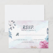 Rose bleu Dusty et fleurs roses RSVP (Devant / Derrière)