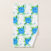 Rose Bleu Fleur Avec Turquoise (Serviette à main)