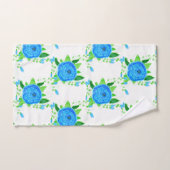 Rose Bleu Fleur Avec Turquoise (Serviette à main)