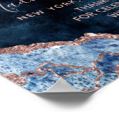 Rose bleu marine Gold Agate Mariage Affiche de bie (Coin)