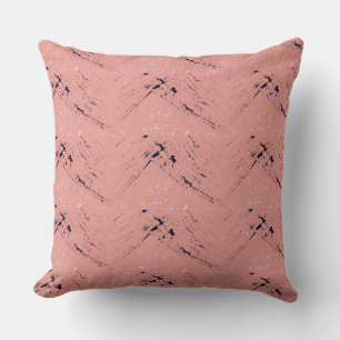 Rose, bleu nuit, blanc shabby chic Coussin