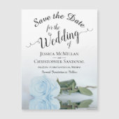 Rose bleu pâle Mariage Enregistrer la date Magnet (Devant)