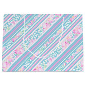 Rose, Bleu Rose Blancs Grandes Sac Cadeau (Devant)