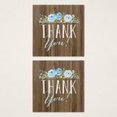 Rose bleu rustique Merci  Mini Carré Favoriser (Devant & derrière)