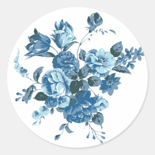 Rose bleu vintage & Stickers floraux pivoines / Sc (Devant)