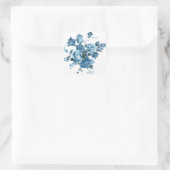 Rose bleu vintage & Stickers floraux pivoines / Sc (Sac)