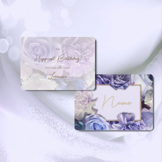 Rose bleu violet carte d'anniversaire