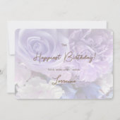 Rose bleu violet carte d'anniversaire (Dos)