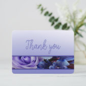 Rose bleu violet Carte de remerciements floral (Debout devant)