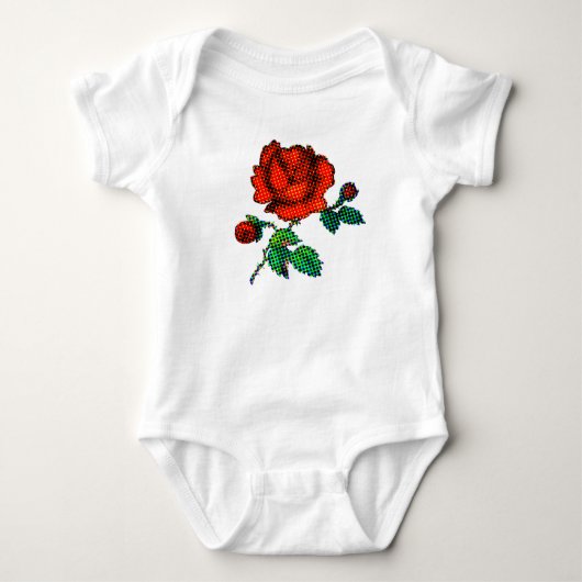 Rose Bloom Halftone Fijne Kunst Romper (Voorkant)