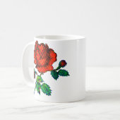 Rose Bloom Halftone Fine Art Koffiemok (Voorkant links)