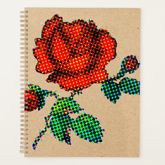 Rose Bloom Halftone on Brown Paper Fine Art (Devant)