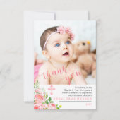 Rose Blooms Baptême Merci photo (Devant)