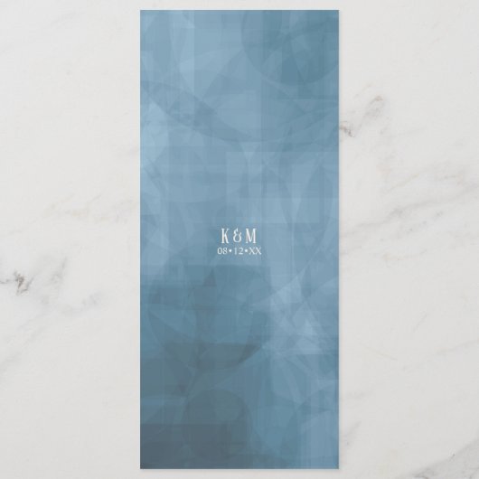 Rose Blue/Peach Mariage Menu ID584 (Dos)