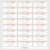 Rose Blush Floral Individuel Étiquettes de adresse (Feuille)