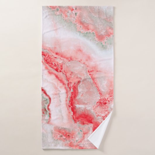 Rose Blush Luxueux Gemstone Agate Marbre (Serviette de bain)